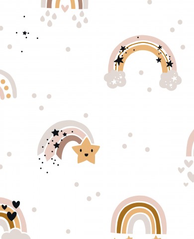 Muslinregnbågar och stjärnor