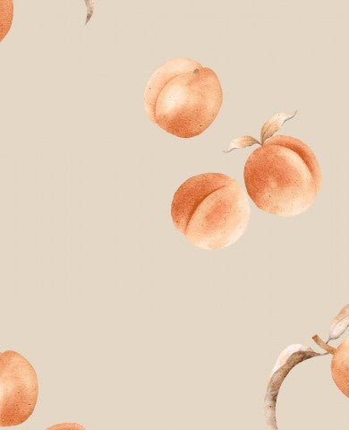 Waterproof fabric watercolor pattern with peaches