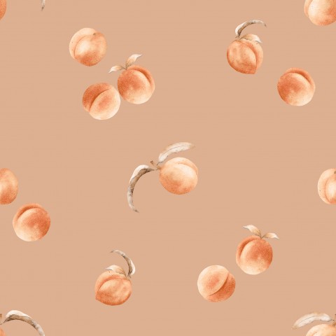 Panama a pattern of peaches on a brown background