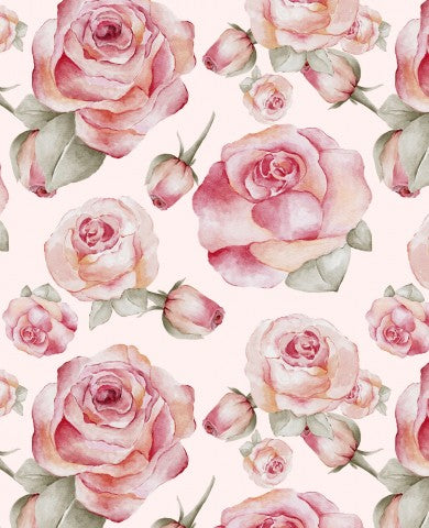 Wasserdichter Stoff ein Aquarellmuster mit Rosen darauf