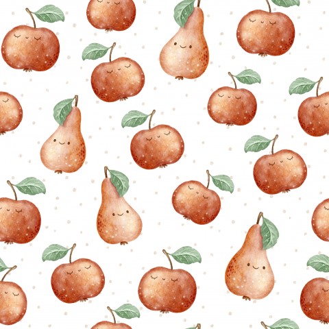 Muslin apples and pears