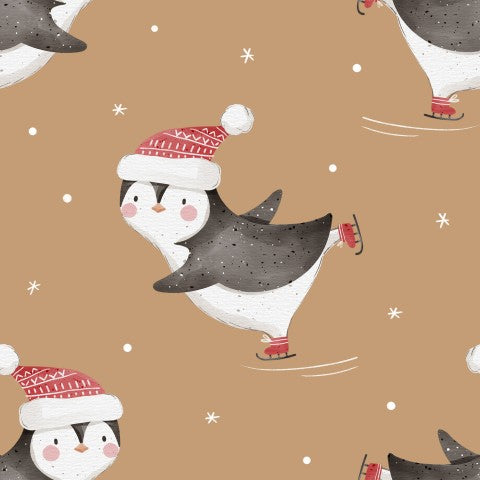 Pinguini di mussola con cappelli di Babbo Natale