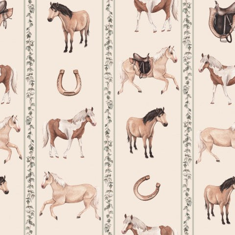 French Terry horses and horseshoes