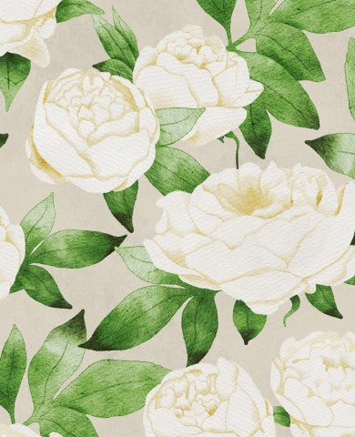 Muslin white and green peonies