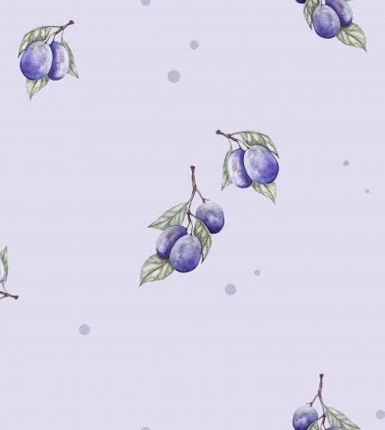 Satin de coton prunes violettes sur fond violet