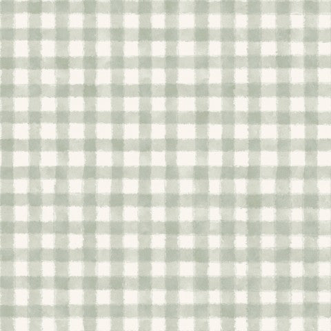 Waterproof fabric a green and white checked fabric