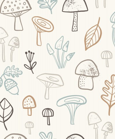 Muslin mushrooms and leaves