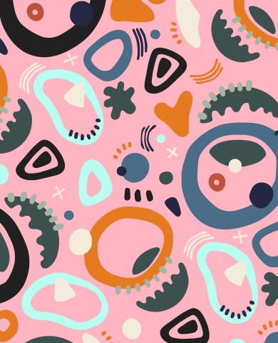 Entdecken Sie das perfekte Canvas für Ihre nächste Projekt: Baumwolle-Pink-Abstract-Geometrische-Formen-Muster in Meterware. Ideal zum nähen, dieser Stoff komb