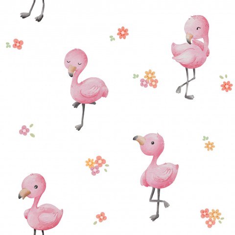Panama flere lyserøde flamingoer på en hvid baggrund