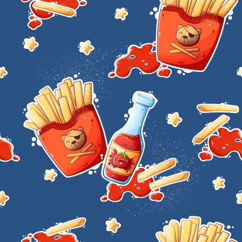 Jersey Pommes Frites und Ketchup