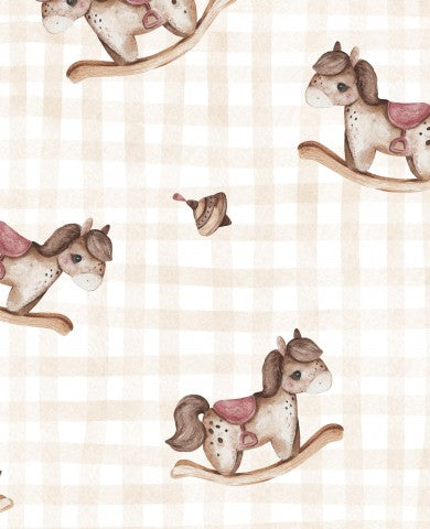 Panama horses on a checkered background