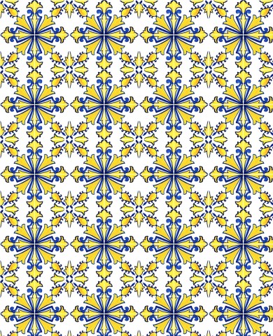 Jersey a blue and yellow pattern on a white background