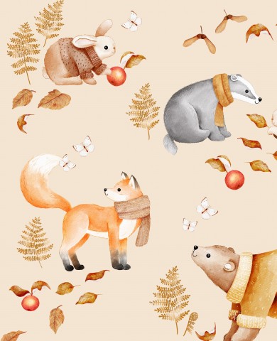 Jersey watercolor animals and leaves