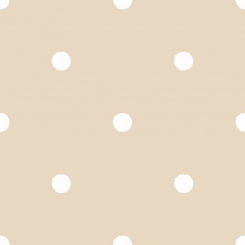 Maglia a coste con sfondo beige a pois con pois bianchi