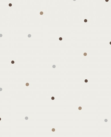 Vitbrun prickig tapet i satinbomull