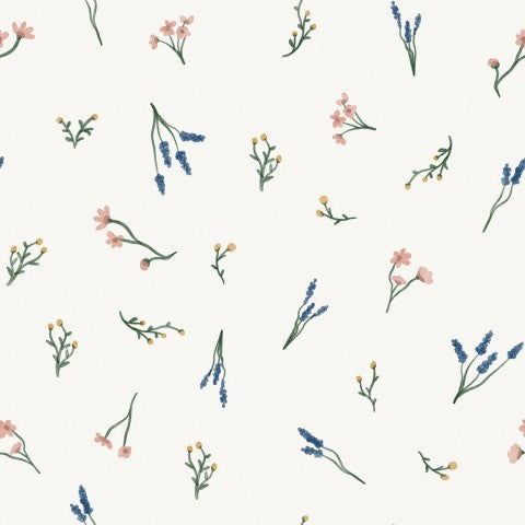 satin cotton flowers on white background