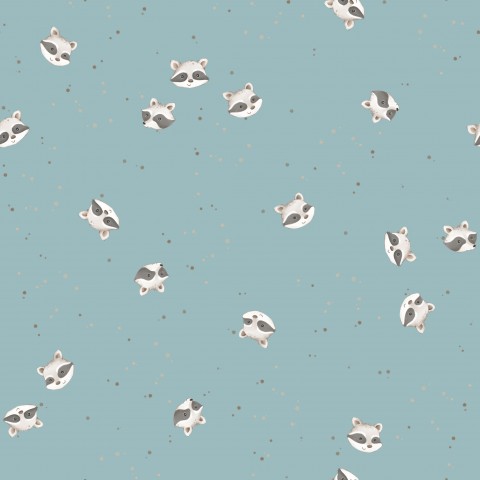 Musselin Katzen und Sternen auf blauem Hintergrund