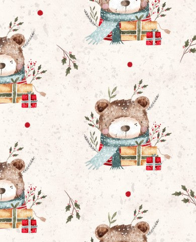 Rib Jersey einem Teddybären und Weihnachtsgeschenken