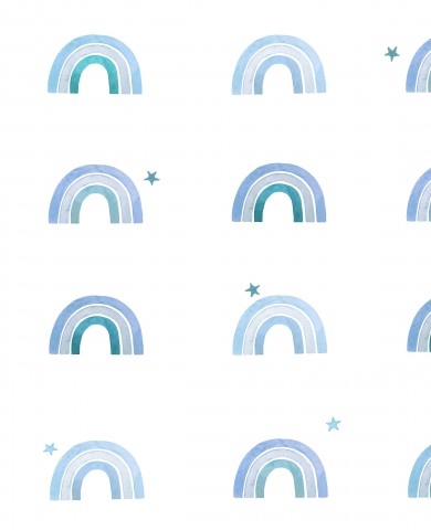 Muslin watercolor rainbow and stars