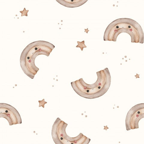 Mousseline avec un arc-en-ciel et des étoiles dessus