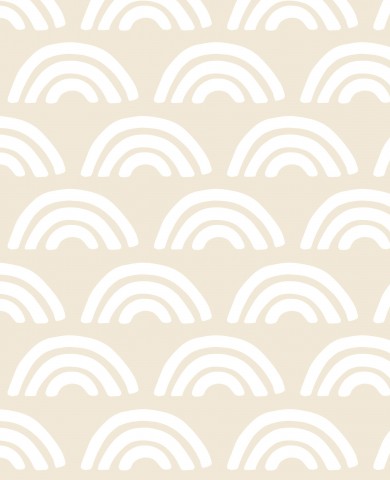 SoftShell a beige-white pattern with rainbows on it