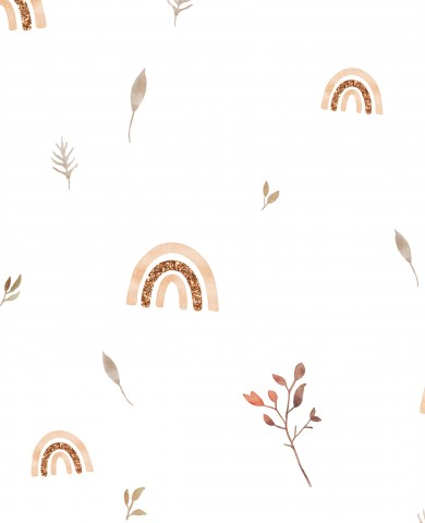 Rib Jersey Blättern und Regenbögen