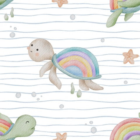 Tartarughe e stelle marine acquerellate SoftShell