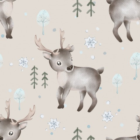 Muslin reindeer and snowflakes
