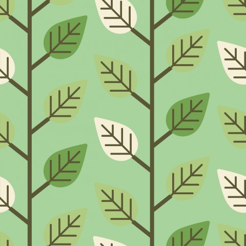 Wasserdichter Stoff ein grün-weißes Muster mit Blättern darauf