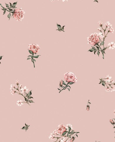 Jersey a pink floral wallpaper with roses on it