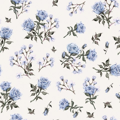 SoftShell blue roses on white background