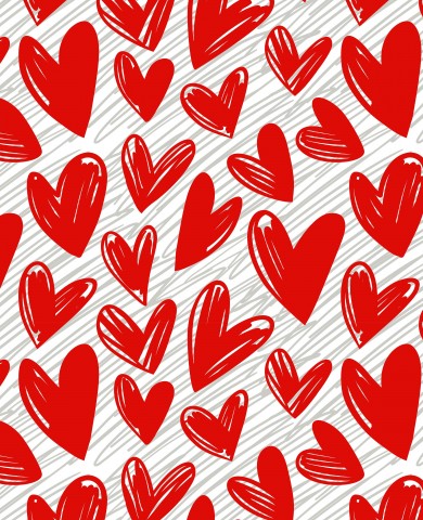 Jersey red hearts on white background