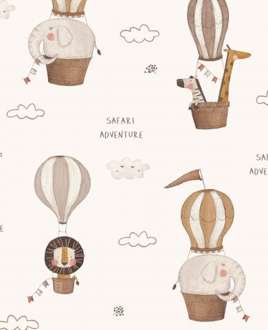 Animali in tessuto impermeabile che volano in mongolfiera