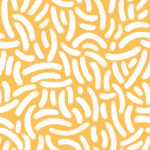 French Terry, un motif jaune et blanc avec des lignes ondulées