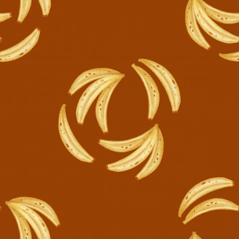 Braune Canvas-Stoffe aus Baumwolle mit leckeren Safari-Banana-Motiven und raffinierten Schokoladen-Abstufungen - perfekt für deine nächste Nähanlage!