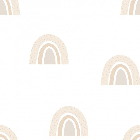 SoftShell een wit-beige patroon met een regenboog