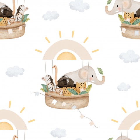 SoftShell cute animals in a hot air balloon