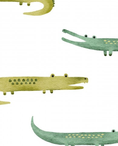 Waterproof fabric watercolor crocodiles