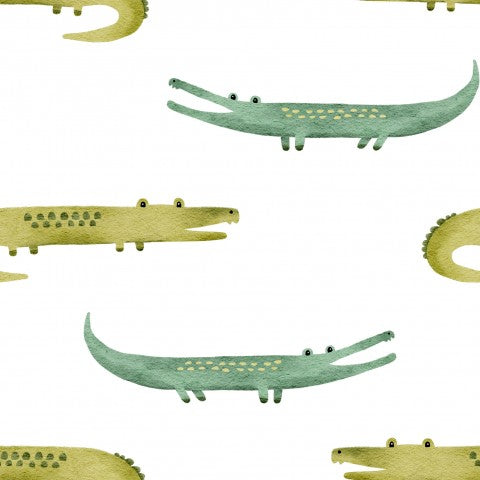 Jersey watercolor crocodile pattern