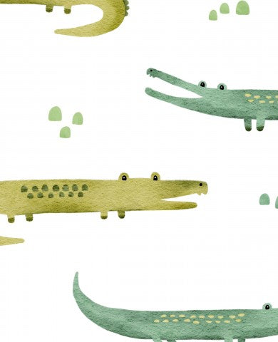 Waterproof fabric watercolor crocodiles