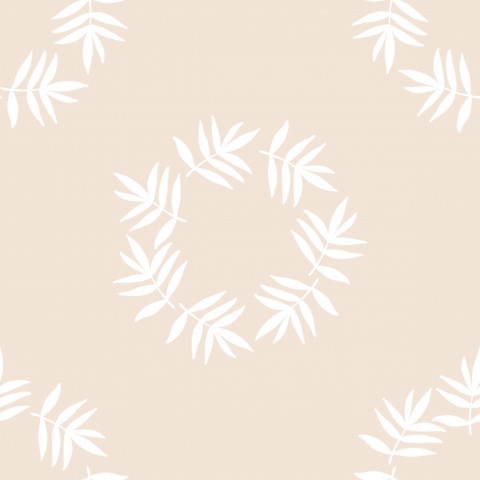 SoftShell white leaves on beige background