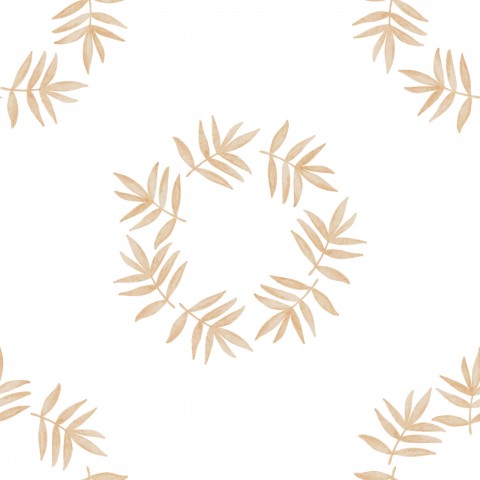Satin cotton leaves on white background