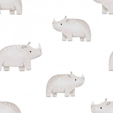 Erleben Sie den afrikanischen Stil mit unserem Canvas Baumwolle Safari Rhino Mini - ideal für Kleidung und Accessoires: Naturfarben, kräftige Mustern und robus