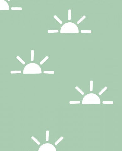 Canvas Baumwolle Safari Sun White on Mint Big - Große Auswahl von Baumwollstoffen zum Nähen: Weiche, leicht zu bearbeitende Qualität für Mode, Dekor & mehr.