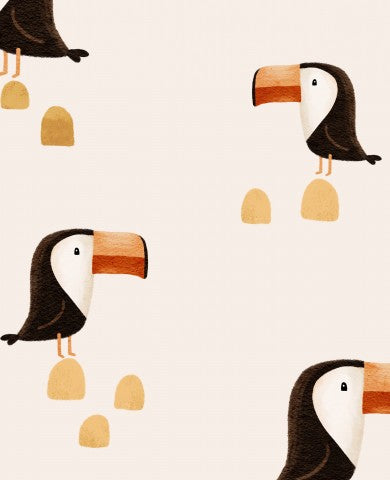 Toucans en tissu imperméable sur fond beige