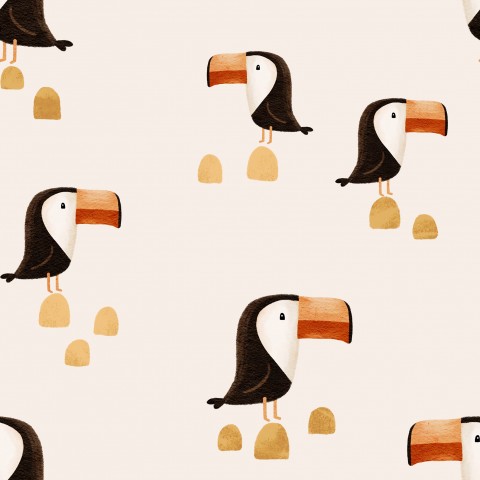 Natürliche Texturen für deine nächste Projektion: Baumwolle Safari Toucan On Ivory Mini - 100% Baumwolle, leicht und weich, ideal für Kleidung, Taschen oder De