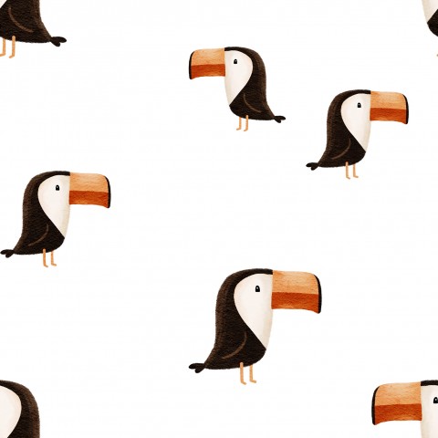 Jersey a toucan pattern on a white background