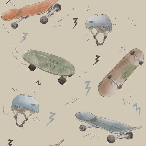 Waterproof fabric skateboards, helmets and flashes