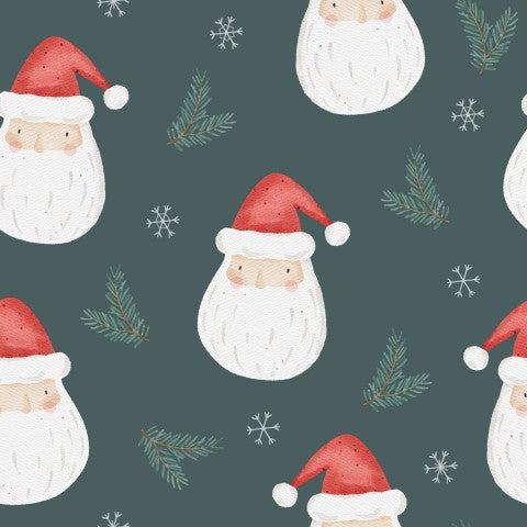 Panama Christmas pattern with Santa Claus and fir branches