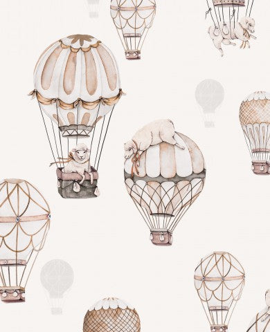 Jersey a pattern of hot air balloons on a white background